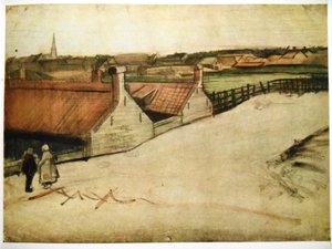 Uitzicht op Scheveningen, torenspits op de achtergrond door Vincent van Gogh